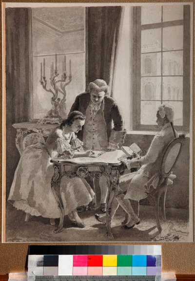 Russischunterricht der Kaiserin Katharina II. (1729-1796) von Mikhail Petrovich Klodt