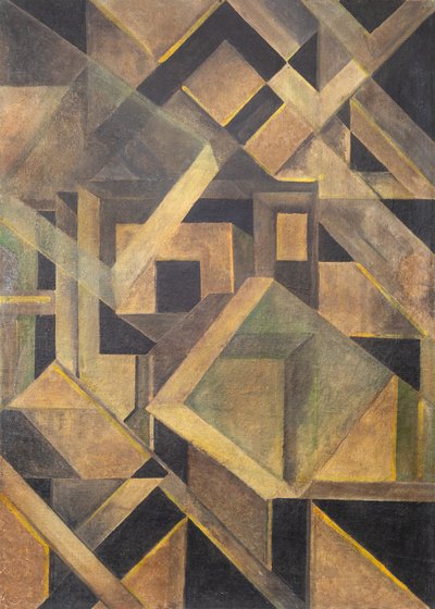 Abstrakte Komposition mit kristallinen Formen, um 1920 von Mikhail Vasilyevich Matyushin
