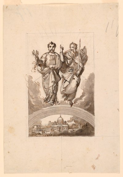 Heilige Peter und Paul über dem Vatikan von Minardi Tommaso