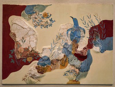 „Blauer Vogel“ Fresko oder „Der blaue Vogel von Kreta“. Knossos von Minoan