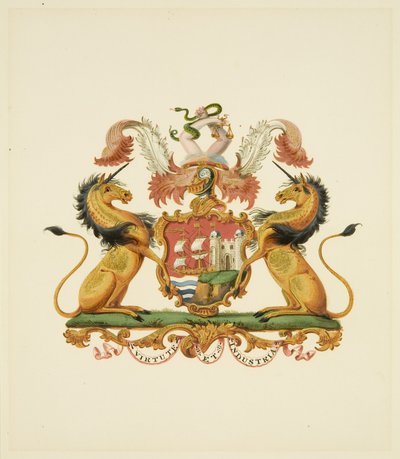 Wappen der Stadt Bristol, ca. 1830 von Miss (attr.to) Braikenridge
