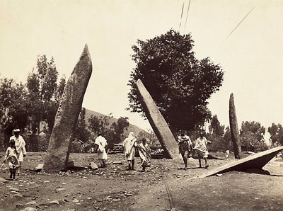 „Ein Imperium aufbauen“ im faschistischen Zeitalter: Standort, an dem einst der Obelisk von Axum stand, jetzt nach Rom verlegt, 09/05/1936 von Modestino Baldinetti