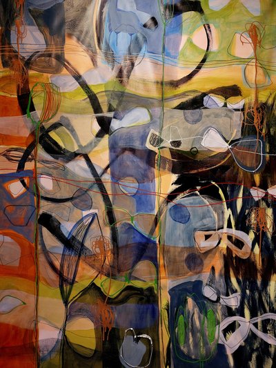 Farbenfroher abstrakter Fluss von Monika Riethmueller