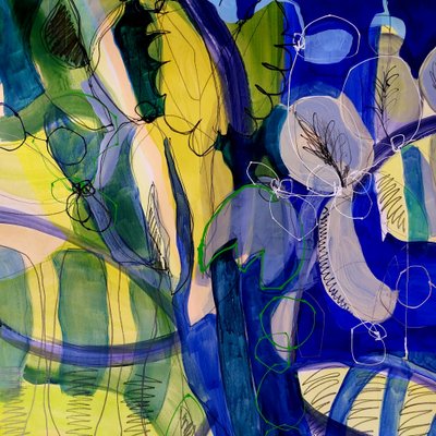 Lebendige Abstrakte Blüten von Monika Riethmueller