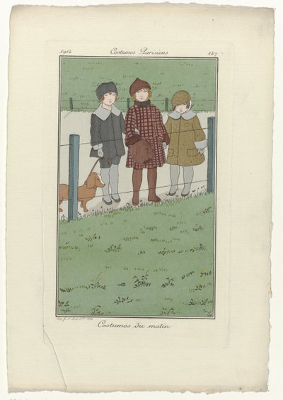 Journal des Dames et des Modes, Costumes Parisiens, 1914, Nr. 147: Morgenkostüme von Monogrammist MFN