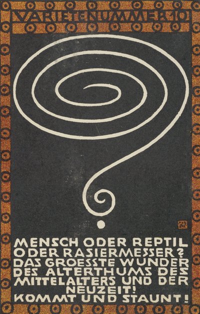 Varieté-Nummer 10: Mensch oder Reptil oder Rasiermesser, 1907 von Moritz Jung