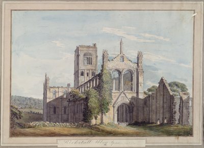 Nordwestansicht der Abtei Kirkstall, 1777 von Moses Griffiths