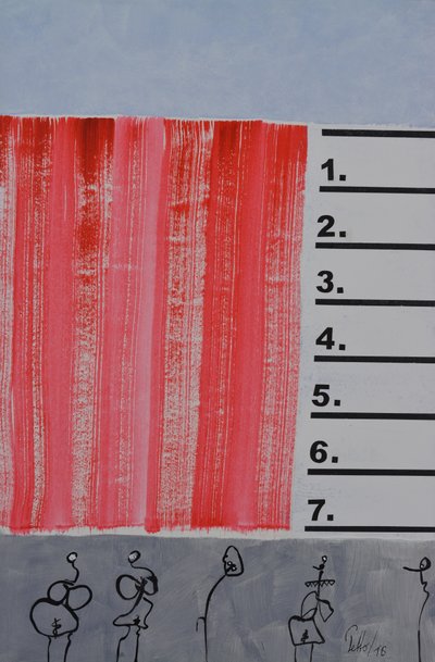 Rote Streifen Abstrakte Figuren von Mr PETTO