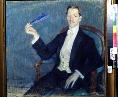 Porträt des Dichters Nikolay Gumilyov von Mstislav Vladimirovich Farmakovsky