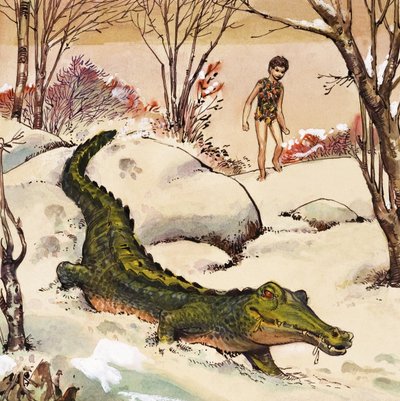 Peter folgt dem Krokodil, Illustration aus 