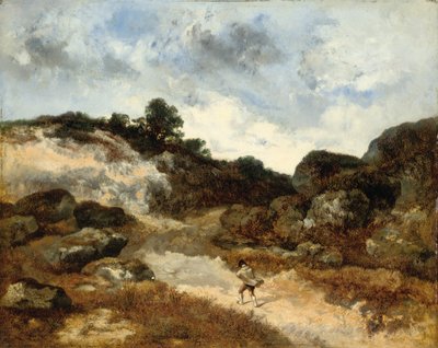 Vor dem Sturm, eine Figur auf der felsigen Straße nach Jean-de-Paris von Narcisse Virgile Diaz de la Peña
