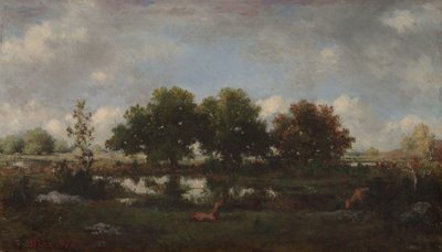 Waldlandschaft mit Hirschen von Narcisse Virgile Diaz de la Peña