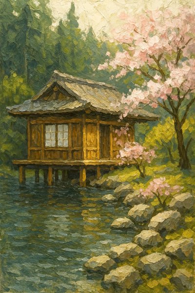 Friedlicher japanischer Garten von Natalie Bruns
