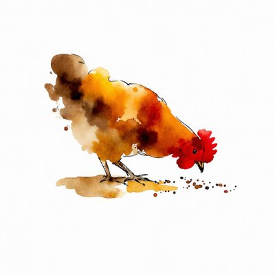 Picken Henne Aquarell von Natalie Bruns