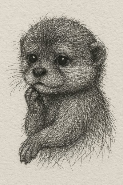 Nachdenklicher Baby-Otter von Natalie Bruns