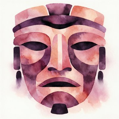 Aquarell Stammesmaske von Natalie Bruns