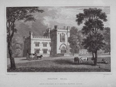 Bolton Hall von Nathaniel (after) Whittock