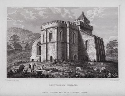 Lestingham Kirche von Nathaniel (after) Whittock