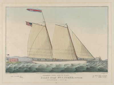 Außergewöhnlicher Express über den Atlantik - Lotsenboot William J. Romer, Kapitän McGuire von Nathaniel Currier