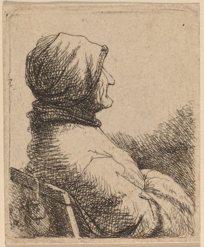 Büste einer alten Frau im Profil nach rechts gedreht von Netherlandish 17th Century