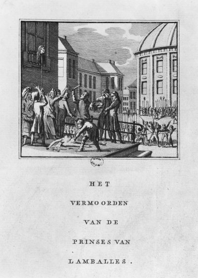 Verstümmelung von Marie Therese Louise de Savoie-Carignan, Prinzessin von Lamballe, am 3. September 1792 von Netherlandish School