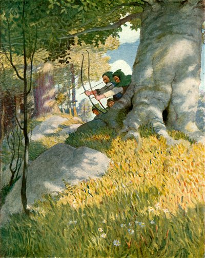 Robin Hood und seine Gefährten retten Will Stutely von Newell Convers Wyeth