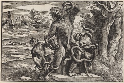 Karikatur der Laokoon-Gruppe von Niccolò Boldrini after Titian