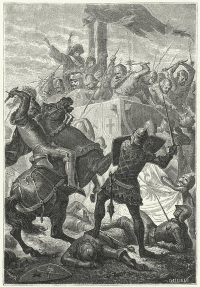 Der Kampf um den Carroccio der Lombarden in der Schlacht von Cortenouva von Niccolo Sanesi