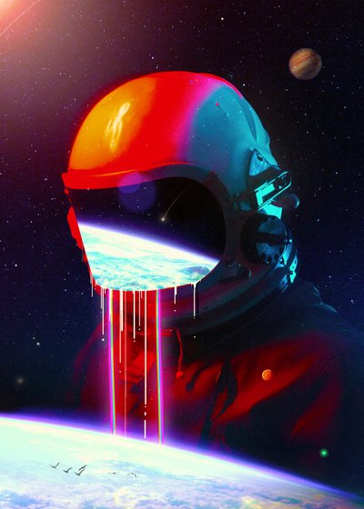 Astronaut Erdlandschaftsfluss von Nicebleed