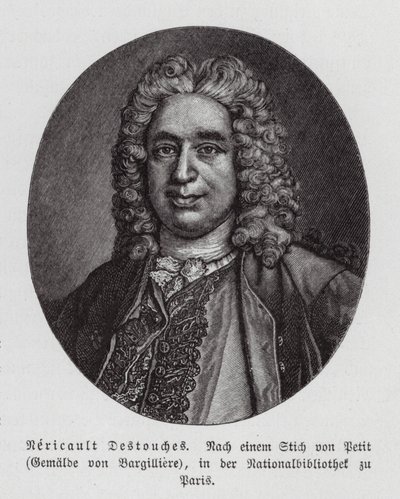 Philippe Nericault Destouches, französischer Dramatiker (Gravur) von Nicholas de (after) Largilliere