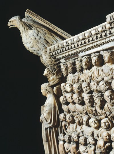Pergamon oder Kanzel (Detail), Siena-Kathedrale, Toskana, 1265-1269 von Nicola Pisano