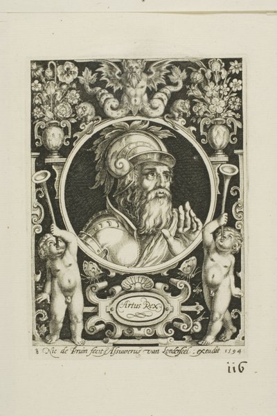 König Artus, Tafel acht aus Die Neun Würdigen von Nicolaes de Bruyn