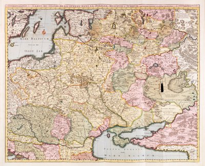 Karte des Kriegsschauplatzes in Polen, Moskau und der Türkei von Nicolas Visscher von Nicolaes the Elder Visscher