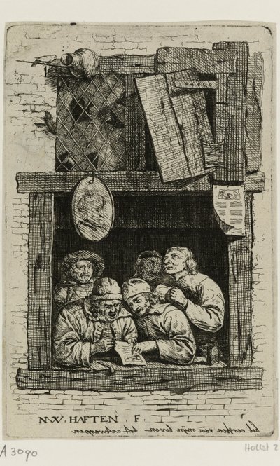 Fünf Sänger an einem offenen Fenster: die Rederijkers von Nicolaes van Haeften