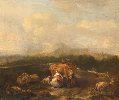 Italienische Landschaft mit Vieh von Nicolaes van Helt Stockade
