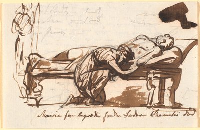 Marcia trauert um den Tod ihres Vaters Cremetius von Nicolai Abildgaard