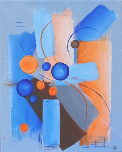 Dynamische blaue und orange Sphären von Nicolas Alsterdal