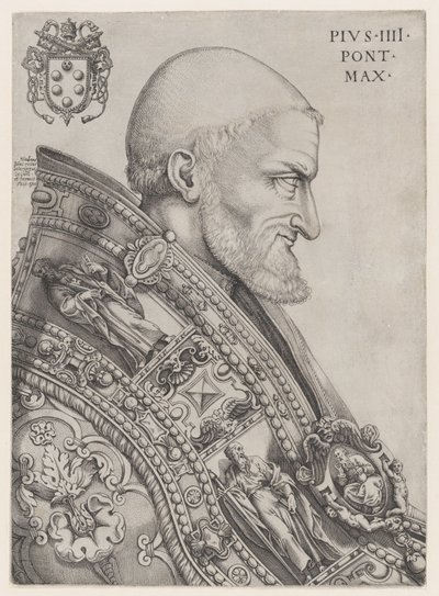 Porträt von Papst Pius IV., Mitte des 16. Jahrhunderts von Nicolas Beatrizet