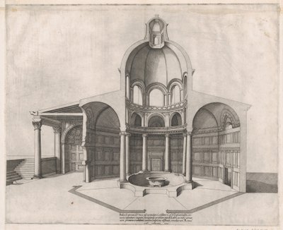 Speculum Romanae Magnificentiae: Innenraum des Lateran, 16. Jahrhundert von Nicolas Beatrizet