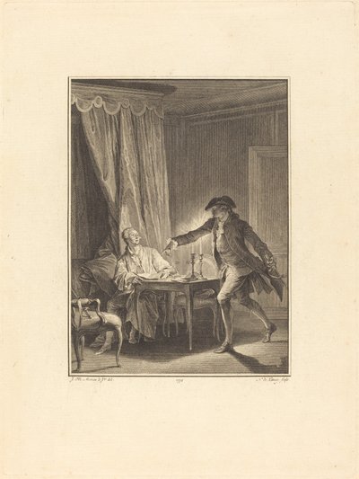 Ah! Junger Mann zu deinem Wohltäter von Nicolas Delaunay after Jean Michel Moreau