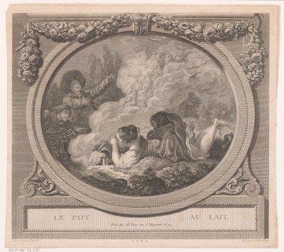 Milchmädchen stolpert mit Milchkanne von Nicolas Ponce