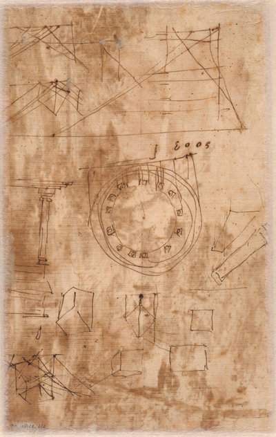 Architektonische Kritzeleien (verso) von Nicolas Poussin