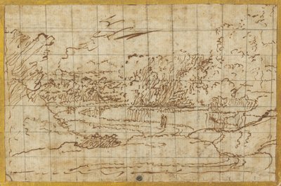Straße entlang eines gewundenen Flusses von Nicolas Poussin