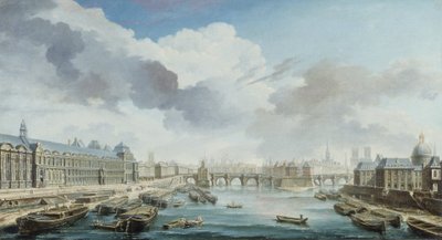 Der Louvre, Pont-Neuf und Collège des Quatre-Nations, jetzt das Institut de France, vom Pont Royal aus gesehen von Nicolas Raguenet