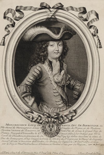 Graviertes Porträt von Louis, Herzog von Burgund (1682-1712) von Nicolas de Larmessin