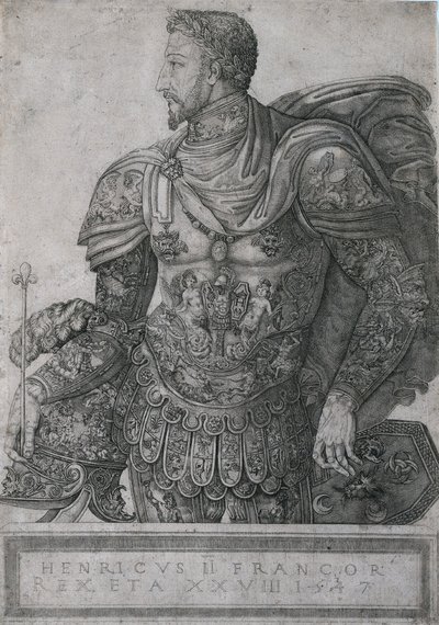 Henri II., König von Frankreich, im Alter von 28 Jahren, 1547 von Nicolo della Casa