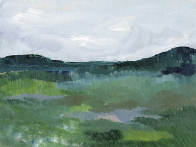 Grüne abstrakte Landschaft von Nikita Jariwala