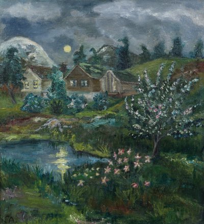 Frühlingsnacht mit Vollmond von Nikolai Astrup