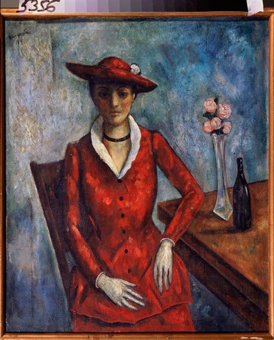 Eine Frau in Rot von Nikolay Vladimirovic Sinezubov