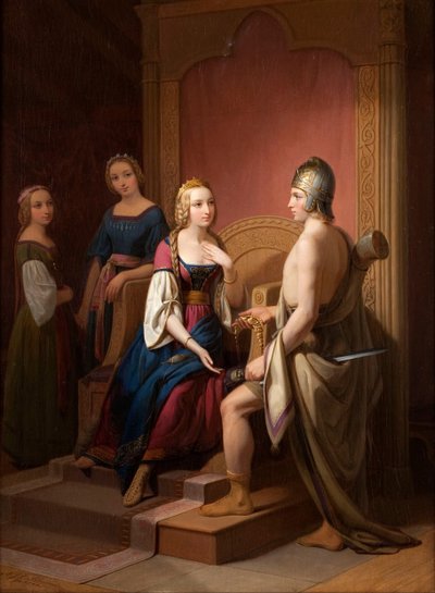 Heimdall gibt Freya das Brisingamen zurück, 1846 von Nils Jakob Blommér